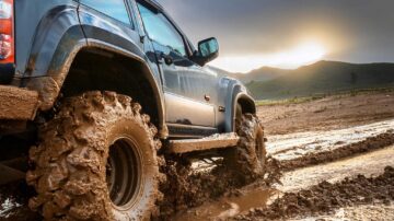 four wheel drive in mud