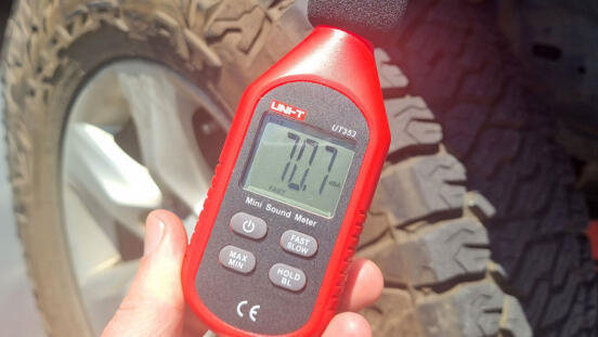 all terrain tire db meter