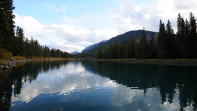 banff river mountains