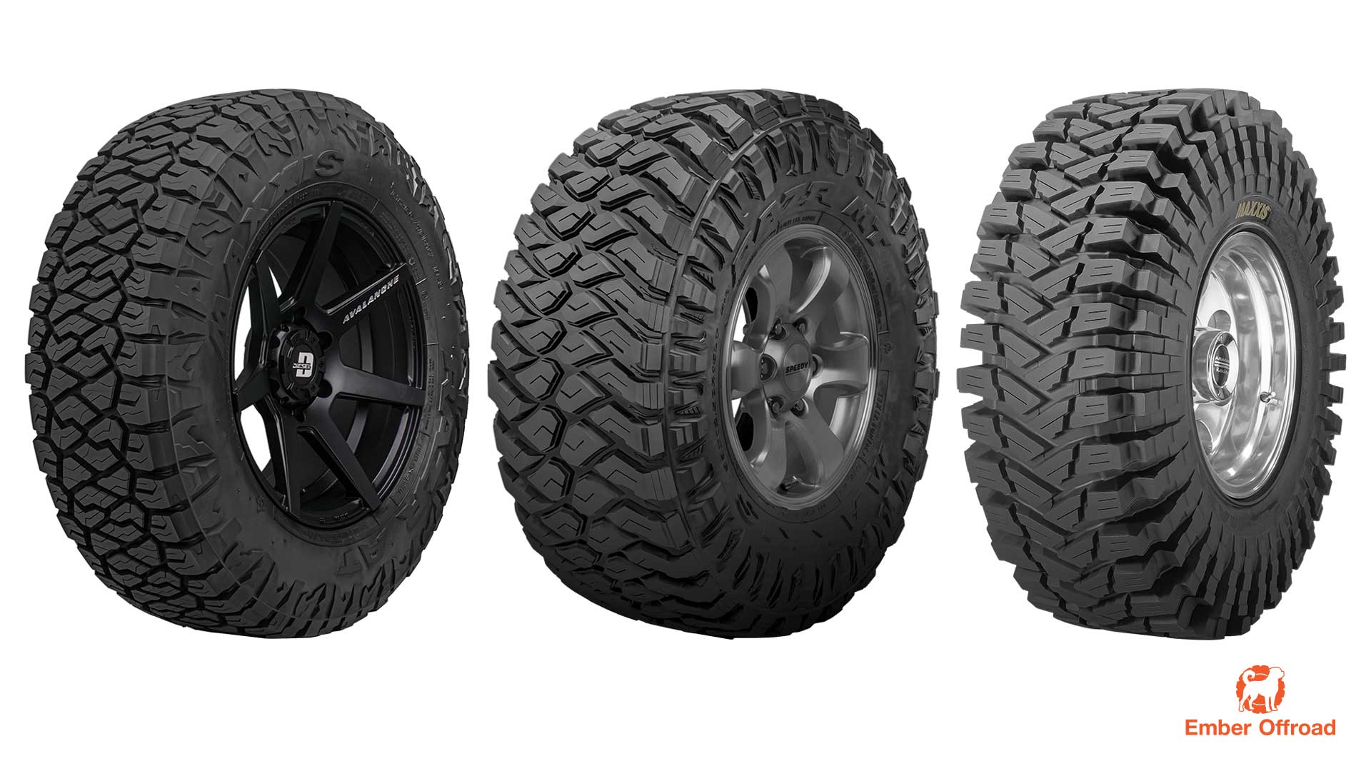 Maxxis all terrain, mud terrain, and trepidor tires